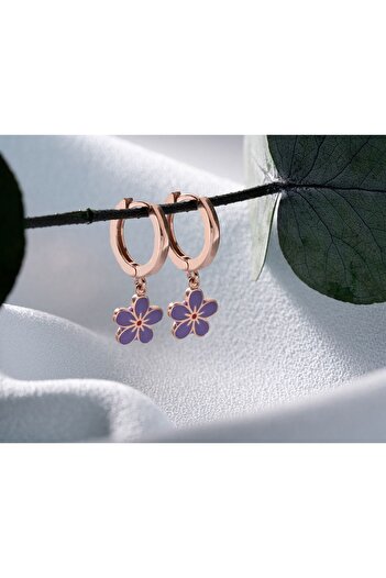 Silvano Jewelry 925 Ayar Rose Mineli Çocuk Küpesi