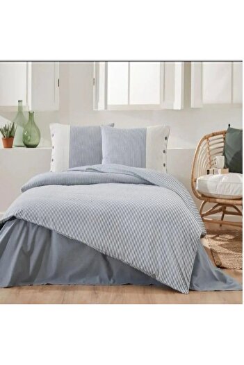 Özdilek Grey Single Natural Line Duvet Cover Set