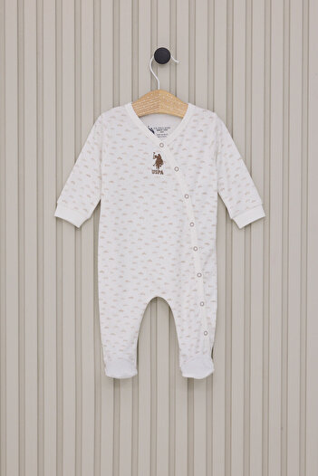 U.S. Polo Assn. Baby Boy Cream Jumpsuit