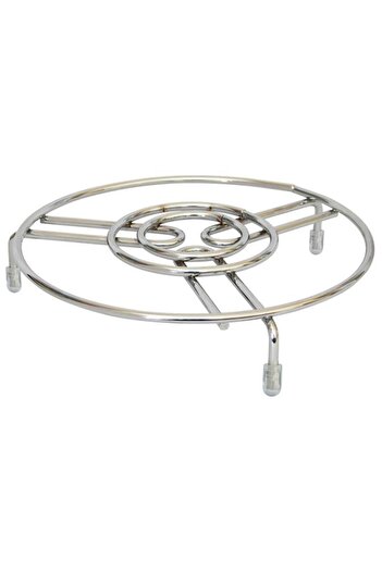 Tiesa Home 19cm Chrome Metal Round Pot - Teapot under Trivet