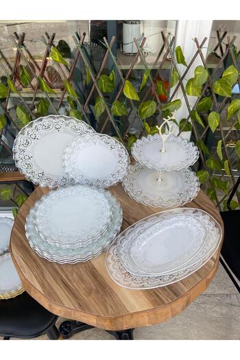 GÜRCÜGLASS Lace 17 Piece Breakfast Set