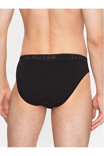 U.S. Polo Assn. Erkek 3'lü Paket Likralı Pamuklu Çok Renkli Slip Siyah Külot