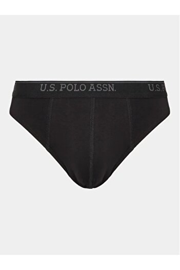 U.S. Polo Assn. Erkek Battal Boy Büyük Beden 3'lü %100 Pamuklu Siyah Slip Külot