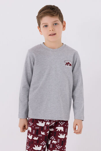Arnetta Boy's Gray Long Sleeve Pajama Set