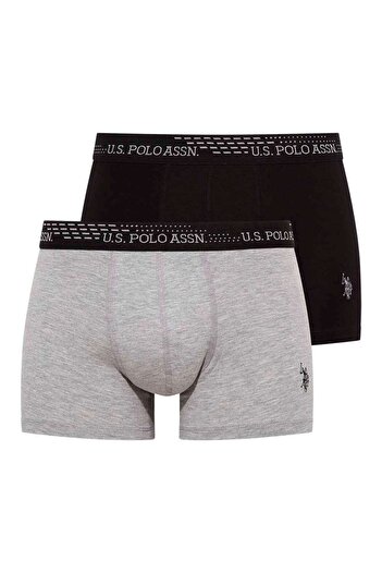 U.S. Polo Assn. Ανδρικό γκρι Melange - Μαύρο Boxer 2 τεμαχίων 80375