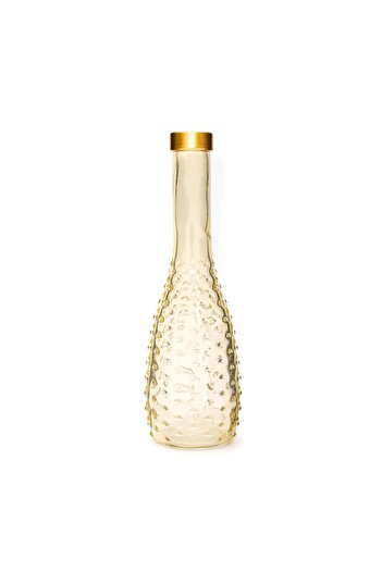 Missi 26 cm - Gold Colored Amber Embossed Thin Glass Vase