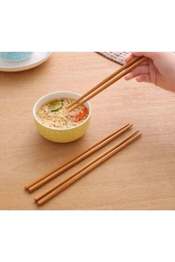 bizimevde 10 Pairs - 20 Pcs Organic Bamboo Chopsticks, China-Korea-Japanese-Fern-East Chopstick
