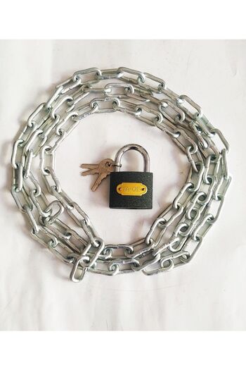 KOLUMAN New 150 Cm Thick Motor Lock + 50mm Gold Padlock with 3 Refills