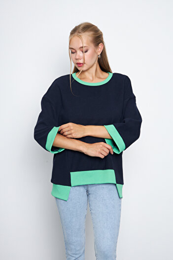 ESPİNA Thessaloniki Fabric Three-quarter Sleeve Women's Sweatshirt