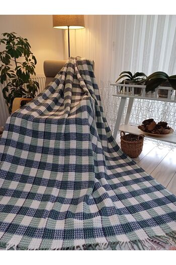 stay with love Scotch Blanket Double Cotton Blanket 180*220 cm Green-White Valentine's Day Gift