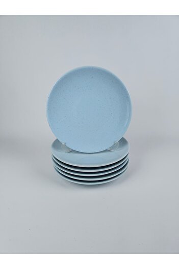 Kütahya Porselen 20 Cm Porcelain Baby - Blue Dot Patterned Dessert Plate