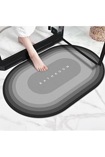 BEYZANA Gray- Magic Water Absorbent Bath Mat Non-Slip Base Foot Mat 40x60
