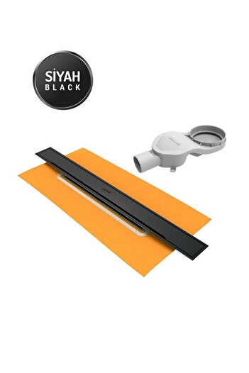 Hüppe Galata A Membran Yalıtımlı Duş Kanalı Seti 60 Cm Mat Siyah