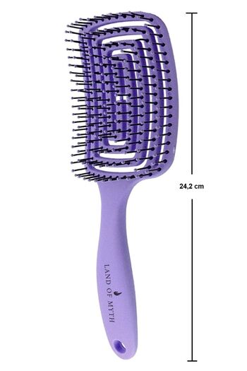 LAND OF MYTH Lom1273 Three-Dimensional Flexible Hair Lightening and Combing Brush, Flexible Pro Brush (lilac)