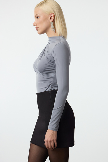Trendyol Collection Gray Cut Out/Window Detailed Knitted Body Tpraw24Bd00008