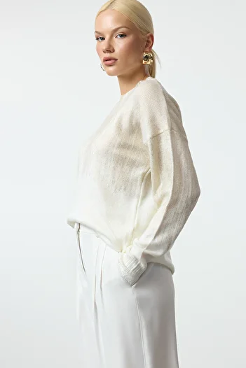 Trendyol Collection Stone Soft Textured Basic Knitwear Sweater Twoaw25Kz00300