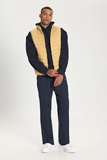 AC&Co / Altınyıldız Classics Men's Yellow Puffer Vest - Windproof, Portable, Warm, Ultra Light