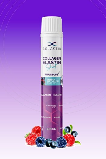 Colastin MulTiplus 30 ShoT - 5000 Mg Collagen and 200 Mg ElasTin, Hair, Skin, Nail and Body ForesT FruiTs