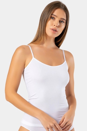 TÜREN 3 Pieces Adjustable Thin Straps 95% Cotton Women's Undershirt - 5% Lycra