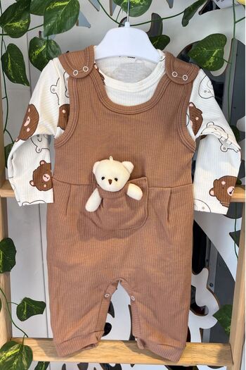 ADABEBEK Corduroy Teddy Bear Accessory Salopette Set 1427