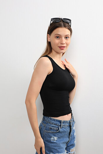 İKLİM LİFE Black Halter Neck Camisole Women's Tank Top