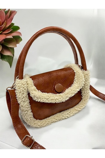 Katusa Tan Women's Baguette Bag - Plush Detailed Design