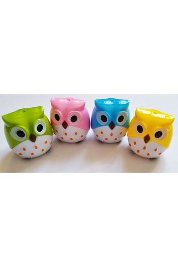 Modellino 4-Piece 4-Color Owl Double Hall 2-Piece Sharpener with Garbage Tank