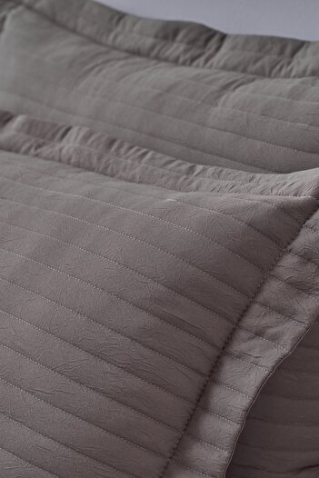 Doqu Home Otto Yatak Örtüsü Çift Kişilik - Koyu Gri