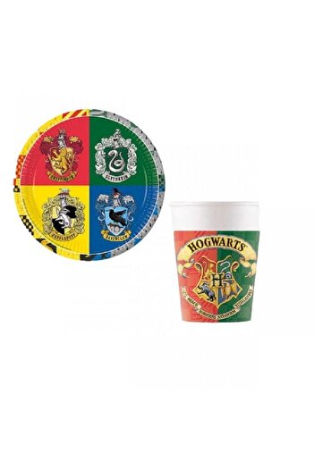 turkuaz parti 8'li HARRY POTTER KARTON TABAK VE BARDAK SET