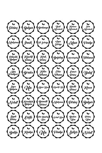ENGINPRINT Transparent Pulses Jar Label, (48 Types) Pulses Sticker