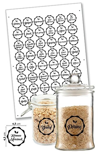 ENGINPRINT Transparent Pulses Jar Label, (48 Types) Pulses Sticker