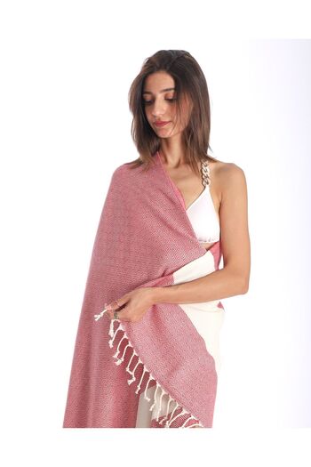 ENESSA 100*180 Cm Diamond Patterned Peshtemal Bath Towel - for Beach and Bath