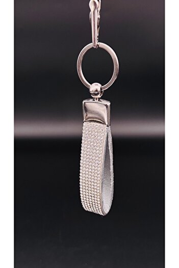 Fox Silver Stone Keychain
