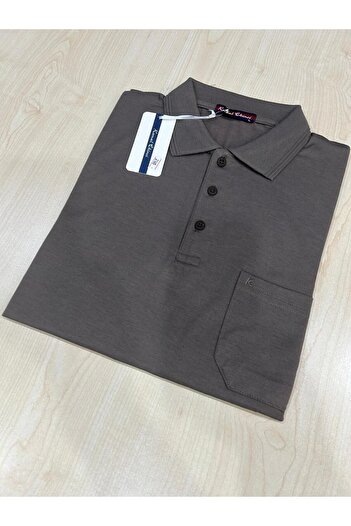 KEMAL EKİNCİ Men's Classic Quality Jacquard Collar and Pocket T-Shirt