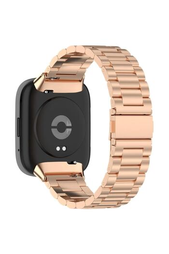 mimtec Xiaomi Redmi Watch 3 Active Uyumlu Metal Kordon Paslanmaz Çelik Baklalı Çelik Kordon Kayış