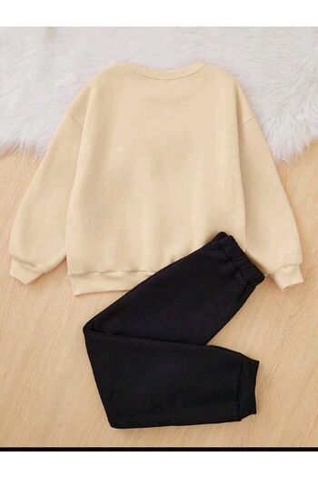Deocept Color Printed Crew Neck Women's Tracksuit Set - Oversize Boyfirend
