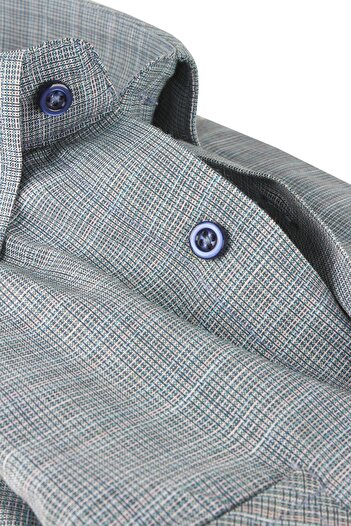 Varetta Green Linen Shirt - Double Pocket, Wide Fit, Long Sleeve