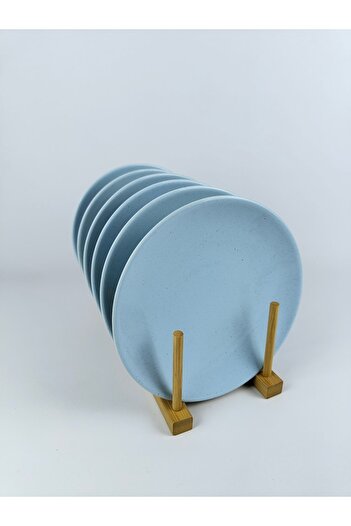 Kütahya Porselen 20 Cm Porcelain Baby - Blue Dot Patterned Dessert Plate