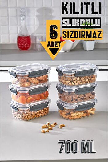 ASlife Home 700 Ml Fassungsvermögen 6-teiliges Silikon-aufbewahrungsset - Leak-proof and Ziplock-deckel