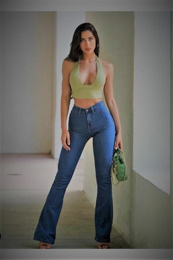 TRENDNATUREL Jean cu talie înaltă Lycra Spaniol Blue Flare - Vezi tabelul nostru cu mărimi