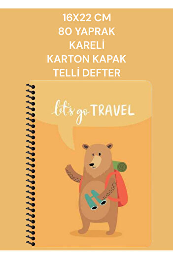 SEYFİKİRTASİYE 80 Sheets Checkered 16x22 Cm Cardboard Cover - Ring Binder Notebook, Travelers Sharp Color