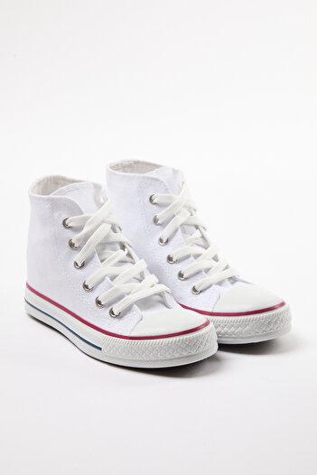 TRENDYOL SHOES Weiße High-Top-Unisex-Kinder-Sportschuhe für große/kleine Kinder TAKAW25SN0001