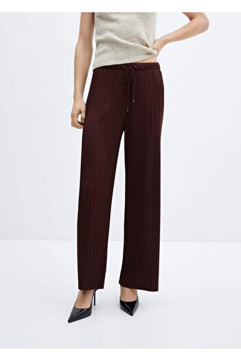 MANGO Woman Straight Pants with Pleats