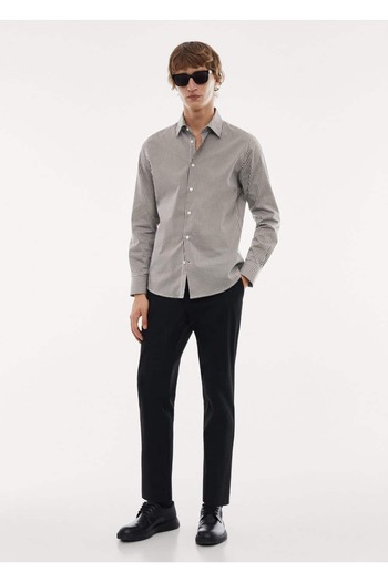 MANGO Man Stretch Fabric Micro-Square Shirt