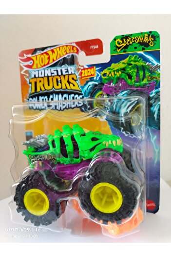 HOT WHEELS 1:64 Monster Dev Tekerlek Canavar Arabalar Dinozor Iskelet Gövdeli Skeleaurus Fyj44-htm30