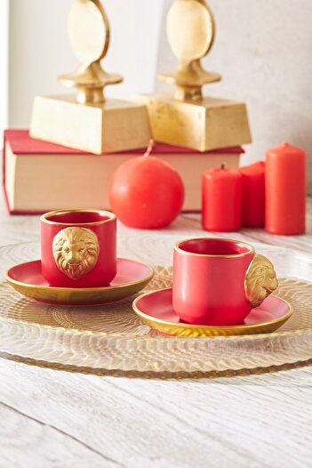 Karaca Lion 2-Person Coffee Cup Set 75 Ml