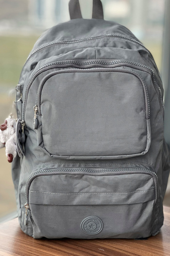 FCSTORE Unisex School Bag - Gray, Medium Size, Clinker, Waterproof, Travel Laptop Bag