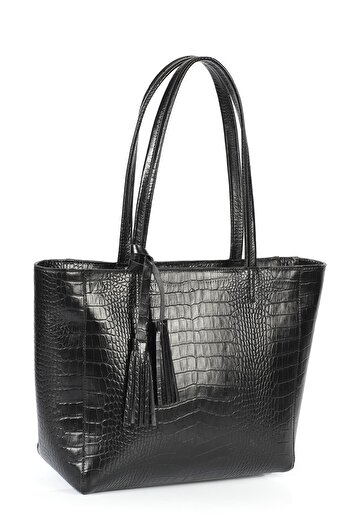 Ysmn Useful Genuine Leather and Tassel Detailed Women's Shoulder Bag - Yc 012016 Dkr