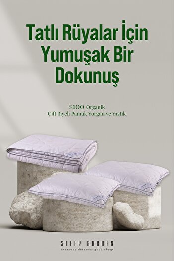 Sleep Garden Cotton Luxe Quilt Double Size 1 Quilt - 2 Pillowcases Set Product with Jute Linen Bag