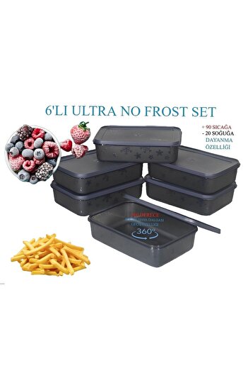 Turnberry 6-piece Ultra No Frost Deep Freezer and Freezer Storage Container - Anthracite (6x1500ml)